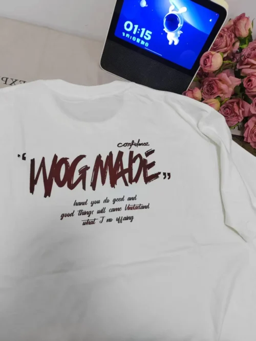 100%纯棉红色字母简单高级透气显瘦高级感减龄爆款圆领透气