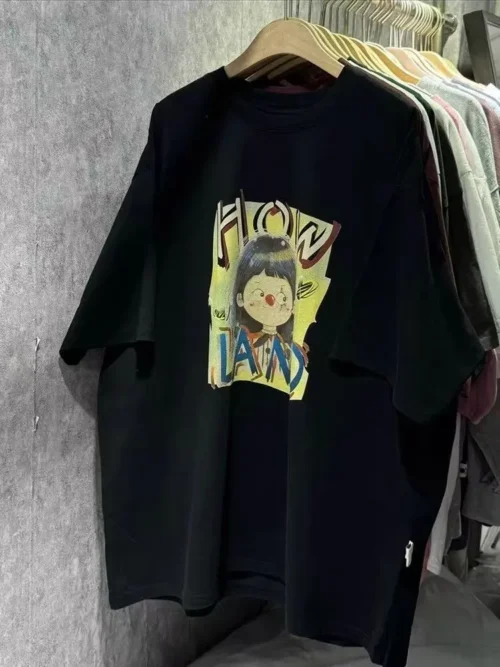 100%纯棉韩版字母小女孩透气网红款圆领短袖t恤女夏季爆款