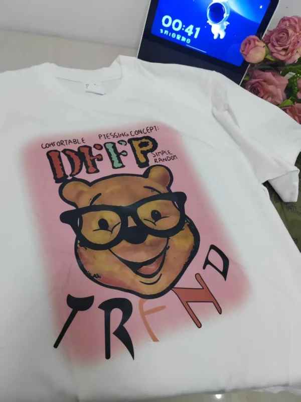 100%纯棉大图维尼熊百搭透气网红款圆领短袖t恤男女夏季爆款