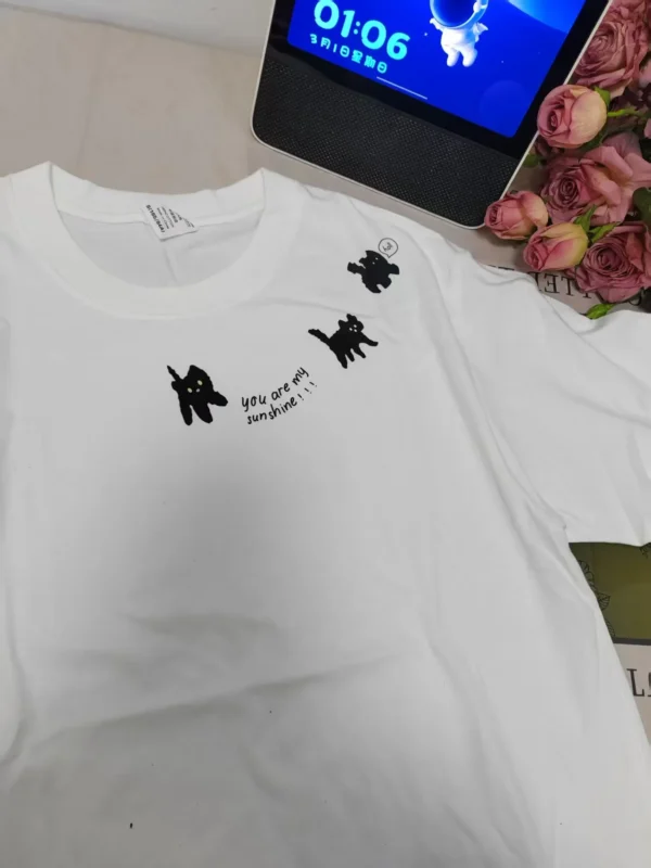 100%纯棉小图简单百搭透气网红款圆领短袖t恤男女夏季爆款