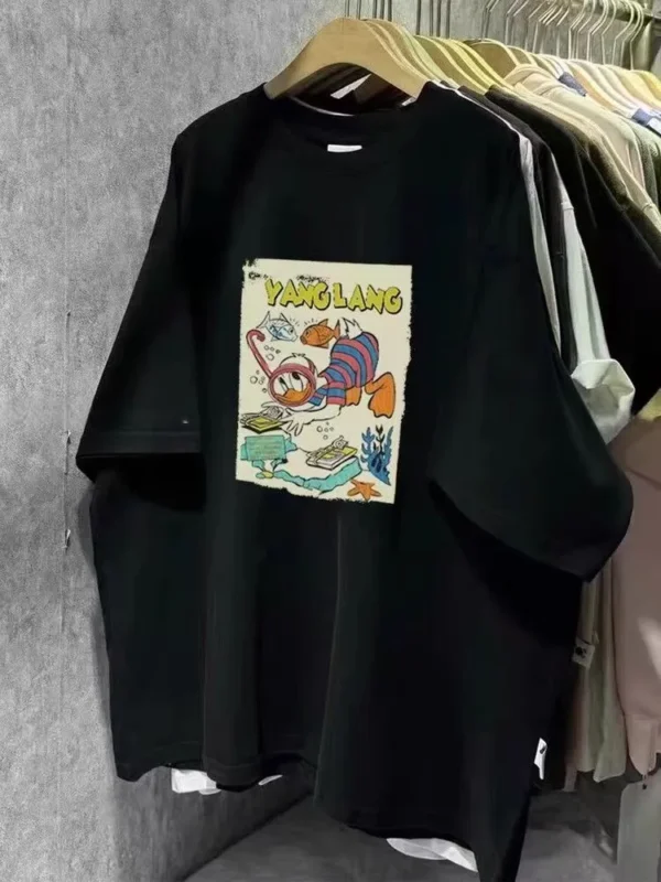 100%纯棉韩版高级感网红款圆领短袖t恤女夏季爆款