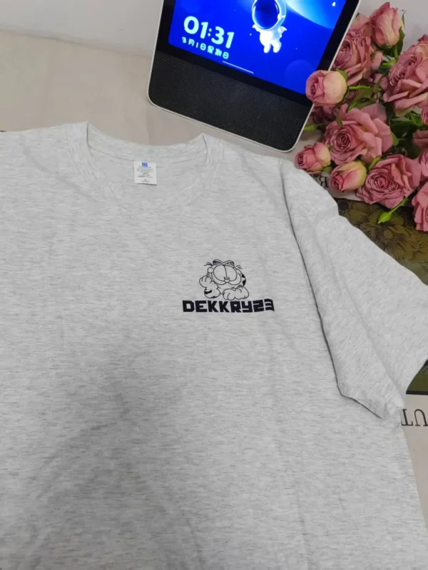 100%纯棉加菲猫双面大码显瘦高级感减龄爆款圆领透气