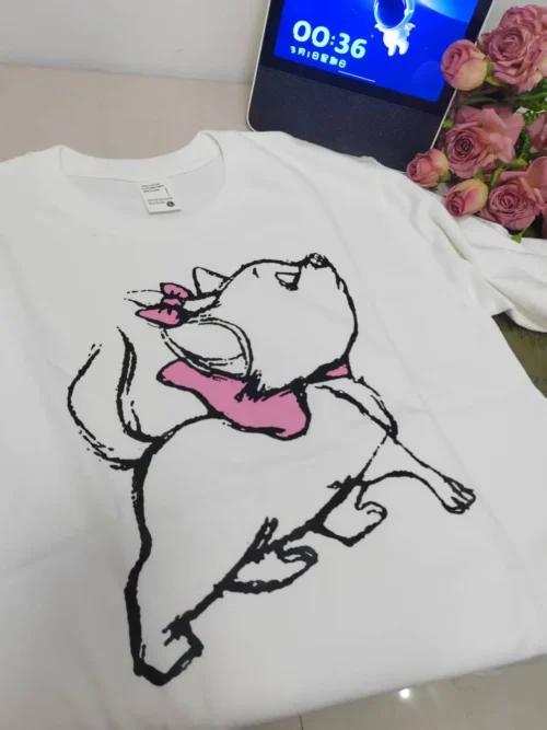 9ca5d3b6b2d916a27fae618d0adb61da 100%纯棉蝴蝶结猫咪排行榜网红款圆领短袖t恤男女夏季爆款