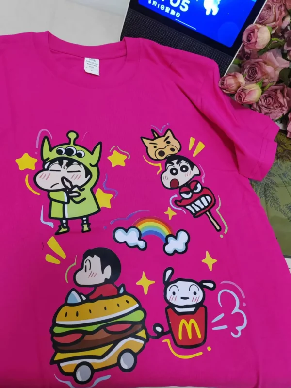 100%纯棉小图新款2026年蜡笔小新百搭透气网红款圆领短袖t恤男女夏季爆款