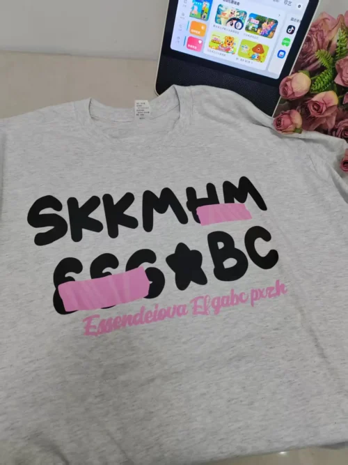 100%纯棉小字母洋气款百搭透气网红款圆领短袖t恤男女夏季爆款