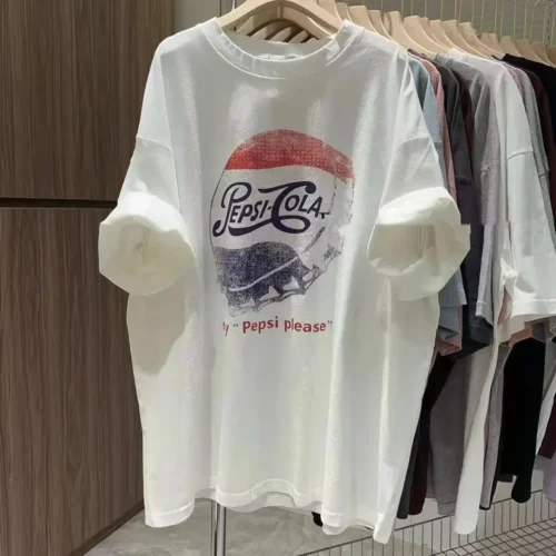 100%纯棉简单字母透气网红款圆领网红短袖t恤男女同款