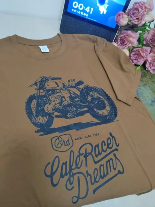 100%纯棉大图摩托车爆款百搭透气网红款圆领短袖t恤男女夏季爆款