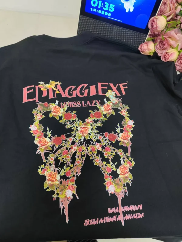 100%纯棉减龄蝴蝶结AB面大码网红爆款透气显瘦高级感