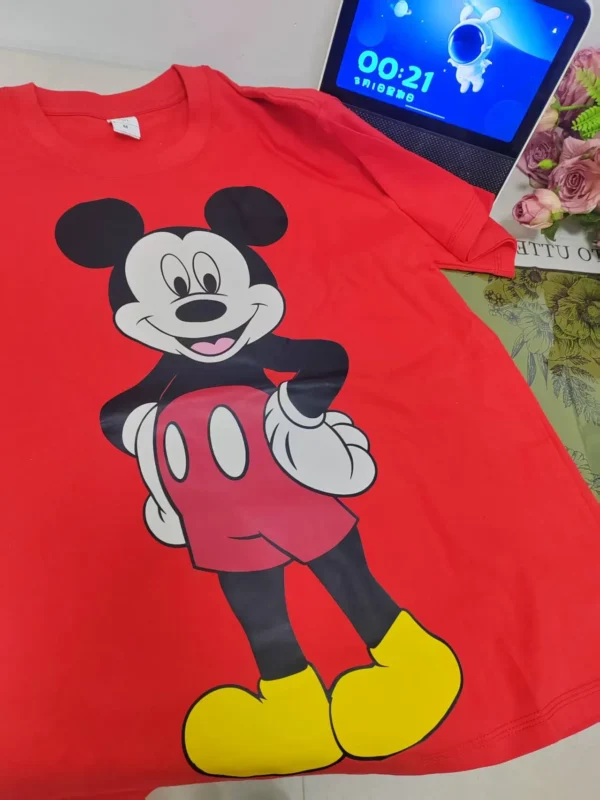 100%纯棉大图米奇百搭透气网红款圆领短袖t恤男女夏季爆款