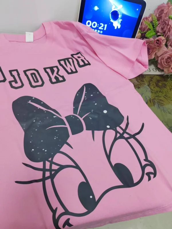 100%纯棉大图可爱大图百搭透气网红款圆领短袖t恤男女夏季爆款