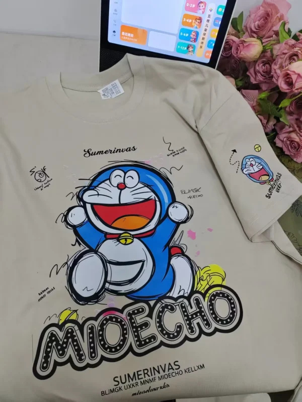 100%纯棉爆款叮当猫显白高级面款透气显瘦高级感减龄爆款