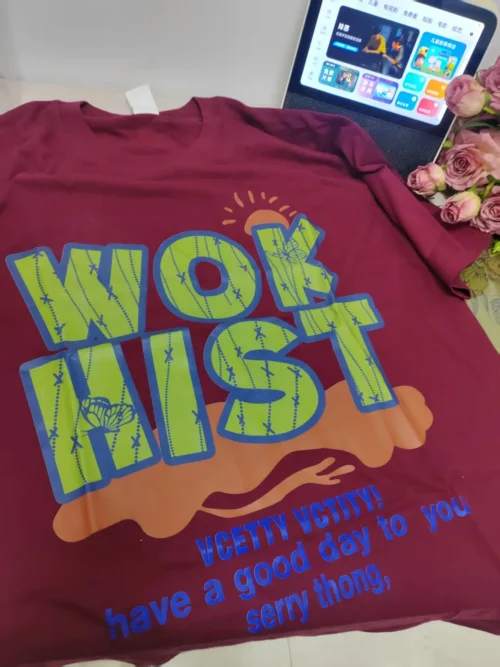 100%纯棉抽象大图网红搭透气网红款圆领短袖t恤男女夏季爆款