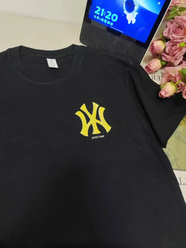 100%纯棉简单字母男女同款圆领短袖t恤男女夏季爆款情侣款