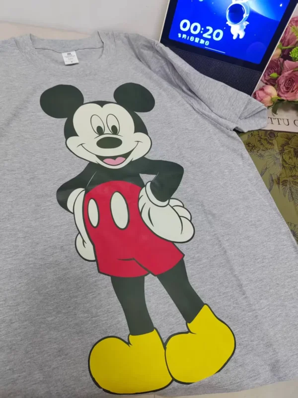 100%纯棉大图米奇百搭透气网红款圆领短袖t恤男女夏季爆款