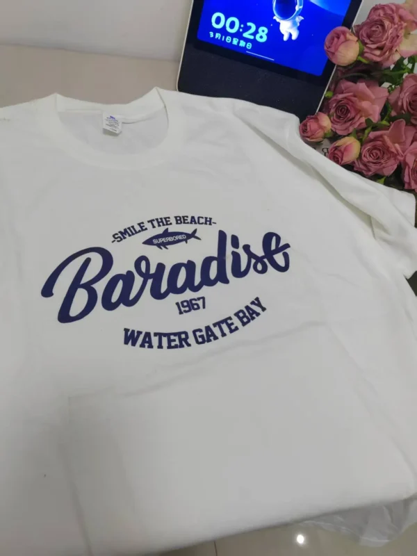 100%纯棉抽象小图简单百搭透气网红款圆领短袖t恤男女夏季爆款